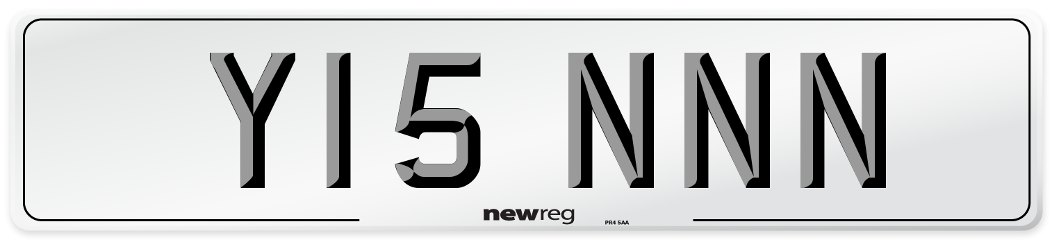 Y15 NNN Number Plate from New Reg